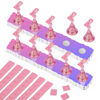 Picture of Nail Stand Acrylic Nail Art Display Stand Magnetic Nail Tips Practice Holder 54 Pcs Reusable Adhesive Putty for DIY Painting Nails Stand kit (Aurora Pink A)