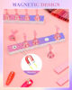Picture of Nail Stand Acrylic Nail Art Display Stand Magnetic Nail Tips Practice Holder 54 Pcs Reusable Adhesive Putty for DIY Painting Nails Stand kit (Aurora Pink A)