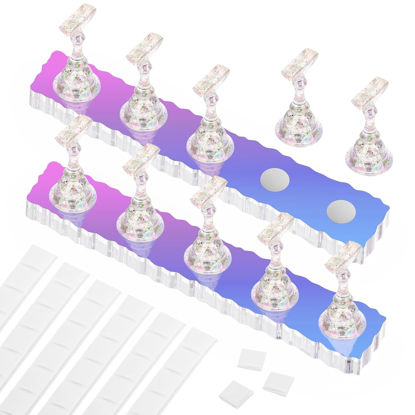 Picture of Nail Stand Acrylic Nail Art Display Stand Magnetic Nail Tips Practice Holder 54 Pcs Reusable Adhesive Putty for DIY Painting Nails Stand kit (Aurora)