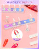 Picture of Nail Stand Acrylic Nail Art Display Stand Magnetic Nail Tips Practice Holder 54 Pcs Reusable Adhesive Putty for DIY Painting Nails Stand kit (Aurora)