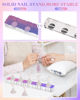 Picture of Nail Stand Acrylic Nail Art Display Stand Magnetic Nail Tips Practice Holder 54 Pcs Reusable Adhesive Putty for DIY Painting Nails Stand kit (Aurora)