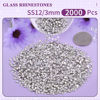 Picture of 2000PCS SS12/3mm Crystal Rhinestones (Clear), Bedazzling Flatback Glass Rhinestones for Crafting DIY Nail Art Makeup Decoration, Gems Diomand Charms for Tumbler Shoes Clothing Mug