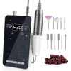 Picture of Professional Electric Nail Drill File: Glitter Portable Cordless E-File Nail Drill Kit with 11 Nail Drill Bits,30000 RPM Rechargeable Nail Drill Machine E File for Acrylic Nails Gel Polishing(Black)