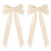 Picture of 2PCS Velvet Hair Bows White Hair Ribbon Clips Big Fall Alligator Clips Hair Accessories for Women Girls Toddlers Kids Baby