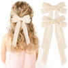 Picture of 2PCS Velvet Hair Bows White Hair Ribbon Clips Big Fall Alligator Clips Hair Accessories for Women Girls Toddlers Kids Baby