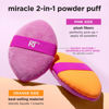 Picture of Real Techniques Miracle 2-In-1 Powder Puff 4 Pack, Dual-Sided, Full Size Makeup Blending Puff, Reversible Elastic Band, Makeup Sponge & Powder Puff, For Liquid, Cream & Powder Products, Cruelty-Free
