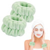 Picture of Dorbetar 2 Pcs Wrist Bands for Washing Face, Microfiber Wrist Towels for Washing Face, Spa Wristbands for Washing Face, Face Wash Wristbands, Arm Bands for Washing Face for Woman and Children（Green）