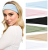 Picture of Huachi Headbands for Women Non Slip Women's Fashion Headbands Wide Headbands for Women's Hair Head Band Short Hair for Workout Yoga Sports Exercise Sweatbands Summer Hair Accessories Elastic Hair Band