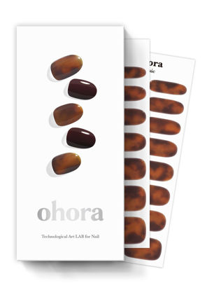 Picture of ohora Semi Cured Gel Nail Strips (N Pumpkin Swirl) - Works with Any Nail Lamps, Salon-Quality, Long Lasting - Valentine's Day Gel Nail Wraps, Stickers, Romantic Gift Ideas