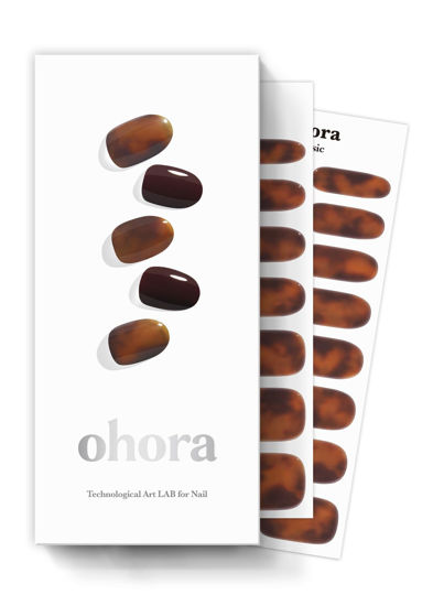 Picture of ohora Semi Cured Gel Nail Strips (N Pumpkin Swirl) - Works with Any Nail Lamps, Salon-Quality, Long Lasting - Valentine's Day Gel Nail Wraps, Stickers, Romantic Gift Ideas