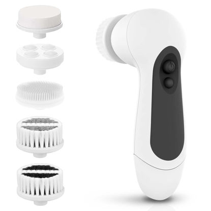 Picture of Waterproof Facial Cleansing Spin Brush Set with 5 Exfoliating Brush Heads - Electric Face Scrubber Cleanser Brush by CLSEVXY - Face Brush for Gentle Exfoliation and Deep Scrubbing