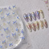 Picture of Butterfly Nail Art Stickers Decals 5D Butterfly Nail Stickers Blue Seashell Shinny Butterfly Nails Design 5D Embossed Nail Decals Butterfly Stickers for Women Girl DIY Manicure Nail Art Decorations