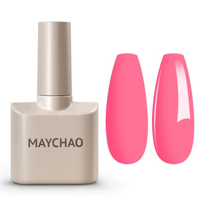 Picture of MAYCHAO 15ML Gel Nail Polish 1Pc Bright Pink Gel Polish Soak Off UV LED Nail Lamp Curing Nail Polish Gel for Nail Art Manicure Salon DIY at Home, 0.5 OZ