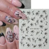 Picture of Flower Nail Art Stickers Decals 5D Embossed Flower Nail Decals Nail Art Supplies Watercolor Ink Floral Leaf Petal Design Summer Nails Adhesive Sliders Flower Stickers for Women Nail Art Decorations