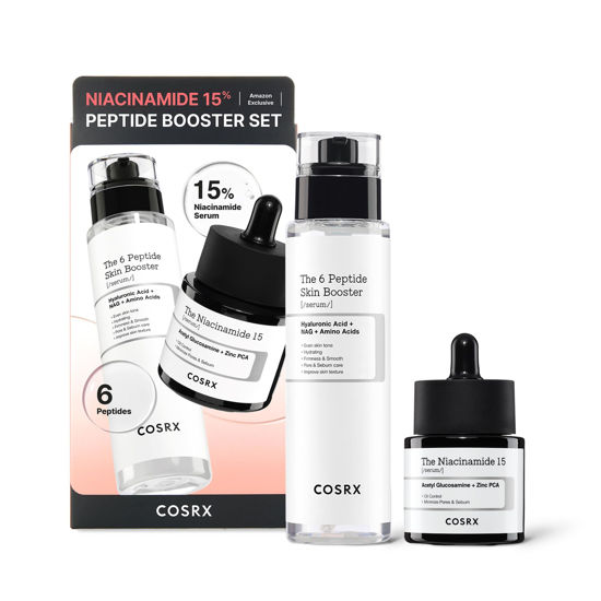 Picture of COSRX Niacinamide 15% Peptide Booster Set - Amazon Exclusive - Korean Skin Care Set, Gift Sets, Stocking Stuffers for Women, Niacinamide Serum, Face Serum