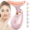 Picture of SDKWDH Red-Light-Therapy-for-Face-and-Neck, 7 Color Face Massager Tool for Wrinkles, Double Chin, Vibrating Facial Massager with Thermals for Skin Care, Glossy Pink