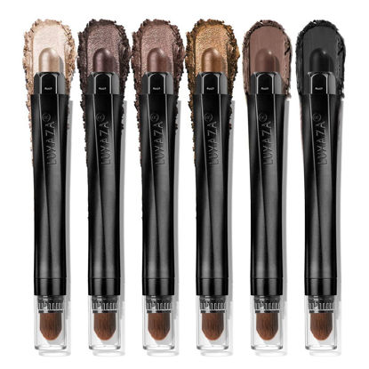 Picture of LUXAZA PRO Neutral Eyeshadow Stick Makeup Set, Metallic Shimmer Matte Cream Eye Shadow Eyeliner Brightener Pencil Crayon - Classic 6PCS A009