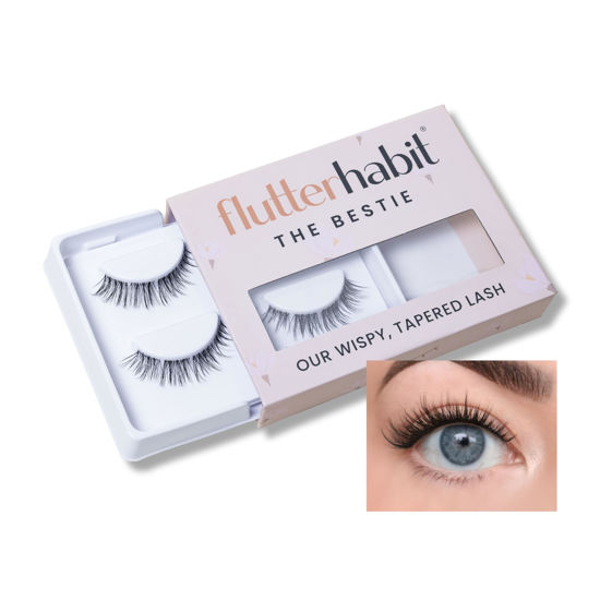 Picture of FlutterHabit The Bestie Lashes, DIY Lash Extensions [Up to 10 Day Wear], Natural & Subtle Cat-Eyed Cluster Lashes, Salon Quality Eyelashes Extensions, Natural Lashes, No Lash Glue Included