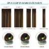 Picture of DOORES Clip in Hair Extensions, 75g 5pcs Balayage Dark Brown to Chestnut Brown 16 Inch Real Human Hair Extensions Clip in Natural Straight Hair Extensions