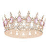 Picture of YOUlDIANZI Queen Crown Rhinestone Wedding Crowns and Tiaras for Women Costume Party Hair Accessories Princess Birthday Crown Crystal Bridal Crown (Rose Gold Pink Crown)