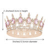 Picture of YOUlDIANZI Queen Crown Rhinestone Wedding Crowns and Tiaras for Women Costume Party Hair Accessories Princess Birthday Crown Crystal Bridal Crown (Rose Gold Pink Crown)
