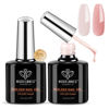 Picture of modelones Builder Nail Gel, 2 Pcs Cover Nude and Rose Pink Gel Builder for Nail Thickening Apex Building 8-in-One Rubber Base Gel Polish Nail Strengthener LED Nail Lamp Cured Hard Gel Extend Gel 10 ml
