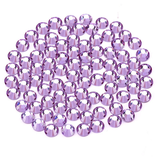 Picture of Novani Crystal Rhinestones, Flatback Loose Gemstones 1440pcs Glass Rhinestones for Clothes Shoes Crafts Makeup Nail Art and DIY Decorations(SS16, Lavender)