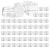 Picture of Eternal Moment 50 Pack 1 OZ Plastic Jars Round Clear Cosmetic Container Jars with White Lids, Plastic Slime Jars for Lotion, Cream, Ointments, Makeup, Eye shadow, Rhinestone, Samples, Travel Storage