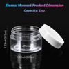 Picture of Eternal Moment 50 Pack 1 OZ Plastic Jars Round Clear Cosmetic Container Jars with White Lids, Plastic Slime Jars for Lotion, Cream, Ointments, Makeup, Eye shadow, Rhinestone, Samples, Travel Storage