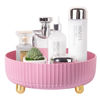 Picture of Anyoifax Makeup Perfume Organizer Tray 360 Degree Rotating Lazy Susan Skincare Lotion Organizer Spinning Cosmetics Storage for Dresser, Vanity, Bathroom Countertop, Small Pink