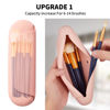 Picture of AGIKET Silicone Makeup Brush Holder Travel Cosmetic Bag：Soft Portable Cosmetic Face Brushes Holder with Upgrade Anti-Fall Out Magnetic Closure, Large Travel Makeup Brush Case - Pink Sand