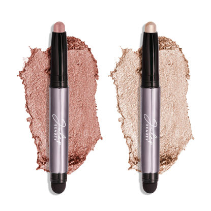 Picture of Julep Eyeshadow 101 Crème-to-Powder Waterproof Eyeshadow Stick - Pearl & Rose Shimmer - Long-Lasting, Crease-Proof, Radiant Shimmer Eyeshadow with Built-in Smudger