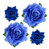 Picture of Topbuti Rose Hair Clip Flower Hairpin Rose Brooch Floral Clips, 4 Pcs Fabric Rose Flowers Hair Clips Mexican Hair Flowers Pin up Headpieces for Woman Girl Wedding Party Mother's Day (2 Sizes) (Blue)