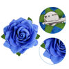 Picture of Topbuti Rose Hair Clip Flower Hairpin Rose Brooch Floral Clips, 4 Pcs Fabric Rose Flowers Hair Clips Mexican Hair Flowers Pin up Headpieces for Woman Girl Wedding Party Mother's Day (2 Sizes) (Blue)