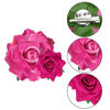 Picture of Topbuti Rose Hair Clip Flower Hairpin Rose Brooch Floral Clips, 4 Pcs Fabric Rose Flowers Hair Clips Mexican Hair Flowers Pin up Headpieces for Woman Girl Wedding Party Mother's Day (Hot Pink)