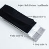 Picture of MLMOMVME 6 Pcs Headbands for Women Hair Cotton Headband Non-slip Stretchy Elastic Head Wrap Holder Hair Accessories Black White Grey Color