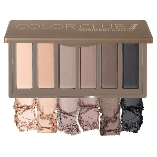Picture of SUSIKEKI 6 Colors Mini Naked Eyeshadow Makeup Palette Neutral Nude Smoky Eye Shadow Taupe & Brown Matte Make Up Pallet with Mirror Highly Pigmented Long Lasting Waterproof Travel Size Gift Kit 01