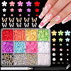 Picture of 3D Nail Charms and Gems Set 11, 10PCS Gold and Silver Chunky Butterfly Nail Charms with Rhinestones, 3D Flowers for Nails, Flatback Crystals and Pearls + Picker Tool for Y2K Nail Decoration