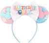 Picture of RAZKO Birthday Minnie Ears Headband, Black Castle Ears Headband Mouse ears Headband for Women Girls Hair Accessories(Birthday Girl-Blue M)