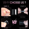 Picture of Buqikma 500PCS Short Nail Tips for Acrylic Nails - Clear False Short Artificial Tips for Manicure with Box（Pink Box with Tips）