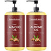 Picture of Sweet Almond Oil 33.8 Fl Oz - Pack of 2 x 16.9 Fl Oz - 100% Pure, Natural & Cold Pressed - Conditioning, Moisturizing & Nourishing - No Greasy Feel - A Natural VIT. E Source