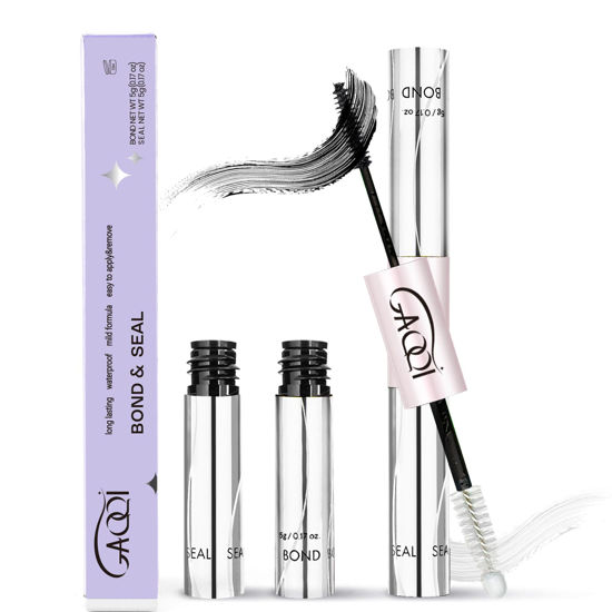 Picture of GAQQI Lash Cluster Glue, Lash Bond and Seal Waterproof, Bond & Seal Lash Glue for Eyelash Cluster, Lash Glue Black Long-Lasting 72H, Latex-Free（5ml+5ml）