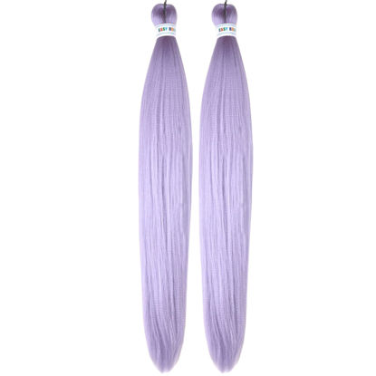Picture of Leticia Light Purple Braiding Hair Pre Stretched Kanekalon Prestretched Braiding Hair Extensions