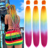 Picture of Leticia Rainbow Braiding Hair Pre stretched Human Braiding Hair Rainbow Kanekalon Braiding Hair Extensions