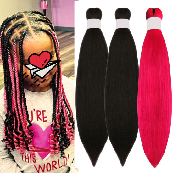 Picture of Kids Braiding Hair Pre stretched Kanekalon Braiding Hair for Box Braids
