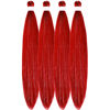 Picture of Red Tinsel Braiding Hair Pre stretched Glitter Tinsel Hair Kanekalon Prestretched Braiding Hair Sparkle Tinsel Ez Braid Braiding Hair