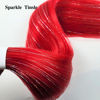 Picture of Red Tinsel Braiding Hair Pre stretched Glitter Tinsel Hair Kanekalon Prestretched Braiding Hair Sparkle Tinsel Ez Braid Braiding Hair