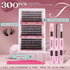 Picture of Focipeysa Lash Extension Kit 300pcs Lash Clusters Fluffy Eyelash Extension 60D 70D 80D Eyelash Clusters 9-16mm DIY Lash Extensions Kit with Waterproof Lash Bond and Seal and Lash Tweezers