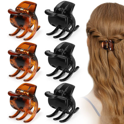 Picture of 6 Pieces Hair Claw Clips, Morhom 1.3 Inch Jaw Clips for Thick or Medium Hair