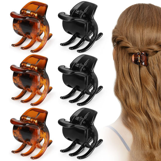 Picture of 6 Pieces Hair Claw Clips, Morhom 1.3 Inch Jaw Clips for Thick or Medium Hair
